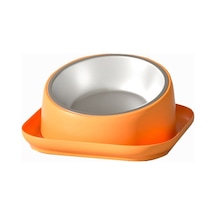 Cbtx Kedi Ve Köpek Mama Kasesi Hepsi Bir Arada Evcil Hayvan Yeme Eğimli Ağız Kasesi Turuncu