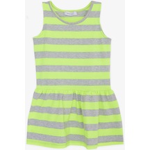 Breeze Kız Çocuk Elbise Çizgili 1.5-5 Yaş, Neon Sarı-neon Sarı
