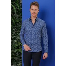 Efor G 1540 Slim Fit Lacivert Klasik Gömlek Lacivert