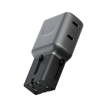 Energea Travelgo 65w 2 Adet Type-c Çıkışlı Pd Pps Gan Hızlı Şarj Aleti - Siyah