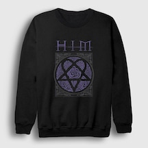 Presmono Unisex Roses Him Sweatshirt Siyah
