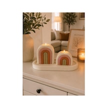 Rainbow Arch Dekoratif Mumluk Seti 2 Li Pembe
