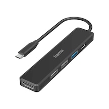 Hama HM.200117 5 Ports 3 X Usb-A Usb-C HDMI Usb-C Hub Siyah
