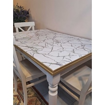 Kalın Pvc Masa Koruyucu 1.2 Mm Mika Örtü, 70 Ve 80 Cm En, Mermer Desen 32pvc1.2.mermer16 Gümüş