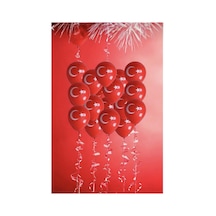 Türk Bayraklı Balon 30 Adet Kırmızı Kırmızı