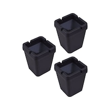 Siyah Kare Kokusuz Küllük 3 Adet Kpf15-3 Plastik Siyah Kare