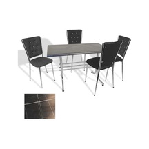Japon - Kapitoneli Masa Takımı - 70x120 Werzalit, Wermodin Ve Allzalit Tabla - Palazzo - Siyah Çok Renkli