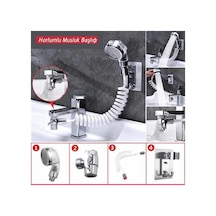 Buffer 2 İn 1 Spiral Hortumlu Ayarlanabilir Hareketli Banyo Mutfak Lavabo Musluk Duş Başlığı