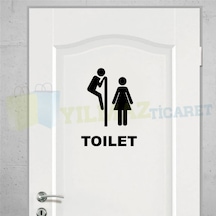 Yılmazetic Wc Toilet Kapı Klozet Yapıştırma Banyo Sticker 13 x 9 CM