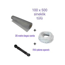 Netpen 3'lü Sineklik Seti 500x100 Cm Tül, 20 Mt. Beyaz Conta, Fit