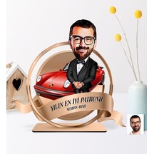 Kişiye Özel Yılın En Iyi Bay Patronu Karikatürlü 3D Ahşap Biblo P (400356393)