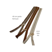 Çanta Aksesuar 40 Cm Fermuar Set Light Gold Metal Taba, Bej, Vizon Renk