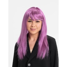 Rose Pembe Renk Düz Kesim Uzun Parti Peruğu Takma - Elwm-425925 18