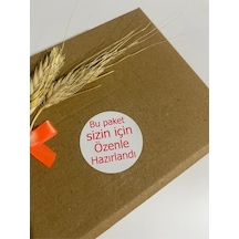 Bu Paket Sizin İçin Özenle Hazırlandı Yuvarlak Yapışkanlı Etiket 4x4 Cm 120 Adet