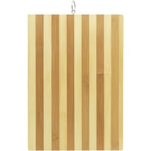 Bambu Kesme Tahtası 26x36 Cm Metal Kulplu Doğal Ahşap Kesim Panosu, Sebze Ve Et Kesme Tahtası, Çizilmez, Hijyen Diğer