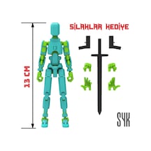 Robot 13 Dummy Turkuaz Yeşil Tüm Eklemleri Hareketli Aksiyon Figürü Oyuncak