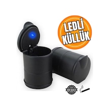 Işıklı Oto Küllük Led Kapaklı Araç Içi Küllük