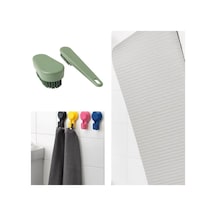 Pepprıg Yeşil Ovma Fırçası,doppa Banyo Kaydırmazı,tısken Renkli 4 Adet Duvar Askısı Çok Renkli - 645468745 Çok Renkli