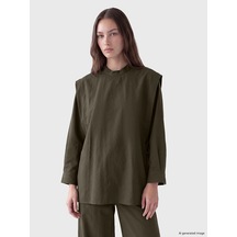Lcw Modest Haki Dik Yaka Kadın Tunik