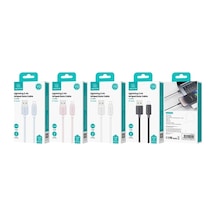 Rogfer Usams Us-sj694 Usb - 8 Pin 2.4a Çizgili Hızlı Şarj Veri Kablosu, Uzunluk: 2m Siyah