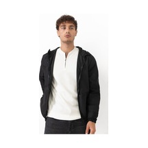 Spor Erkek Kapüşonlu Su Ve Rüzgar Geçirmez Astarlı Oversize Yağmurluk-128 Siyah