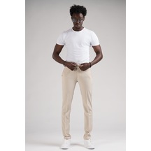 Ecer Slimfit Beli Yarım Lastikli Ve İplikli İnce Çizgili Yazlık Jogger Pantolon 001