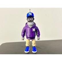 3d Baskı Modern Bender - Mor Kapüşonlu Ve Mavi Sneaker Lı Robot - Özel Tasarım Biblo