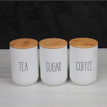 Mien Bambu Kapaklı Cam Kavanoz Seti 3 Lü