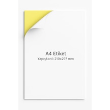 A4 Etiket Yapışkanlı 20 Sayfa Adres Etiketi 210x297 Mm - Çok Amaçlı Universal Etiketler - Adres Etiketler - Beyaz Etiket Diğer