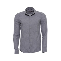 Gri Desensiz Slimfit Oduncu Gömlek Gri