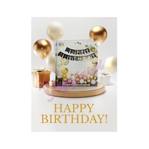 Happy Bırthday Yazılı Siyah Gold Banner Diğer