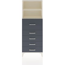 Arges Dolap 2 Raflı 5 Çekmeceli 60x30x163 Aytaşı-antrasit Aytaşı