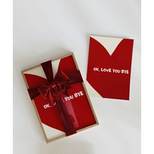 Çerçevesiz Poster Ok Love You Bye Kalp Temalı Tipografik