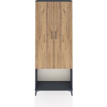 Arges Dolap 2 Raflı 2 Kapaklı Tek Askılı 88x30x221 Antrasit-çam Antrasit