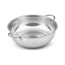 Premium Paslanmaz Çelik Küçük Mutfak Süzgeci, Çift Kulplu Metal Pirinç Yıkama Kabı, Isıya Dayanıklı Delikli Meyve Ve Sebze Süzme Kasesi 25 Cm