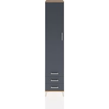 Hyperion Dolap 5 Raflı 3 Çekmeceli Tek Kapaklı 44x44x221 Çam-... Çam