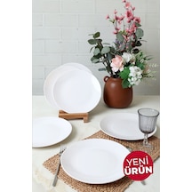 Keramika Beyaz Ege Servis Tabağı 26 Cm 6 Adet 006 Beyaz