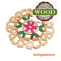 Wood Ahşap Çaydanlık Altlığı-tencere Tava Altlığı Nihale 16x16