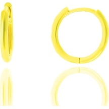 Gümüş Altın Yaldızlı 14 Mm Halka Küpe N11.34968
