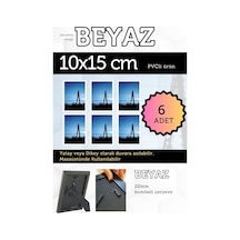 Beyaz-6 Adet Pvc Li 10x15 Cm 22mm Bombeli Çerçeve Fotoğraf Resim Çerçevesi Ayaklı Veya Duvara Asma Yatay-dikey 54931044