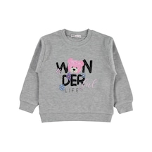 Civil Girls Wonderful Life Baskılı 2-5 Yaş Sweatshirt - Gri Grimelanj