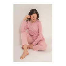 Angbutik Pierre Cardin Pc9294-s Kadın Uzun Kollu Pijama Takımı Gül kurusu