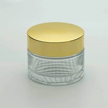 Boş Krem Kavanozu 30 ML 10 Adet Boş Şeffaf Sarı Kapaklı Kutu
