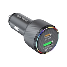 Realpower 48w Hızlı Araç Şarjı + Type-c Den Type-c Kablo Rp-cc48w Siyah