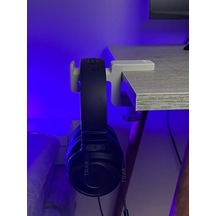 Premium Beyaz Masa Kenarı Kulaklık Standı Shadow Edition V6 Yeni Versiyon Kaydırmaz Keçeli, Ergonomik Ve Güçlendirilmiş