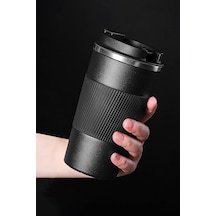 304 L Kilitli Çelik Mat Siyah 510 Ml Kahve Termos Mug Cin405sy Çok Renkli