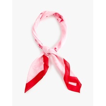 Koton Çiçek Desenli Kare Fular Bandana Pembe 6sak50090aa Gül