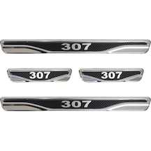 Peugeot 307 Uyumlu Kapı Eşiği Karbon Krom 4 Parça
