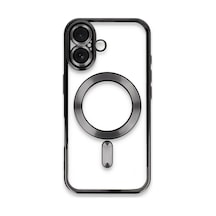 Newface - 834 - Apple iPhone Uyumlu 16 Plus Kılıf Kross Magneticsafe Kapak - Csmo-tex - - Siyah Sıyah