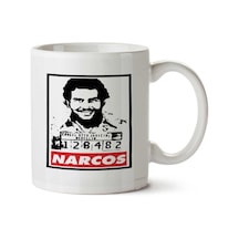 Narcos Yazı İki Tarafı Baskılı Kupa Bardak Çok Renkli